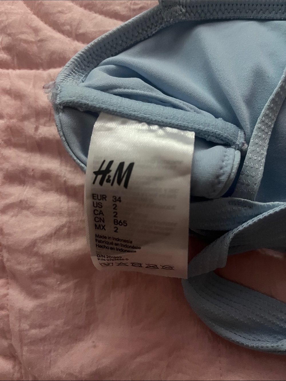 H&M Ribbed Light Blue Bikini Top - Picture 3 of 3
